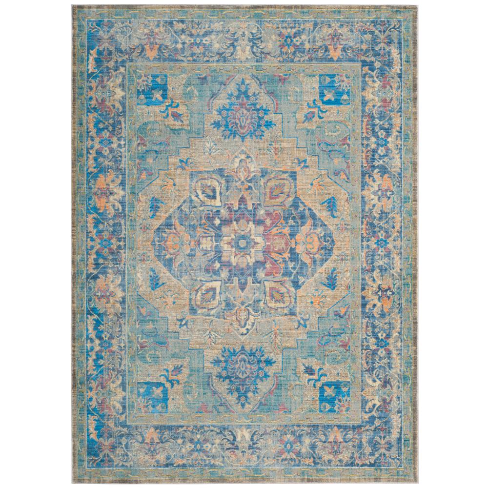 CLAREMONT, BLUE / GOLD, 5'-1" X 7'-9", Area Rug, CLR664C-5. The main picture.