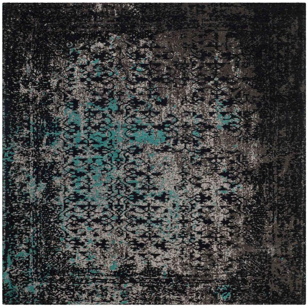 CLV-CLASSIC VINTAGE, NAVY / TEAL, 6' X 6' Square, Area Rug. Picture 1