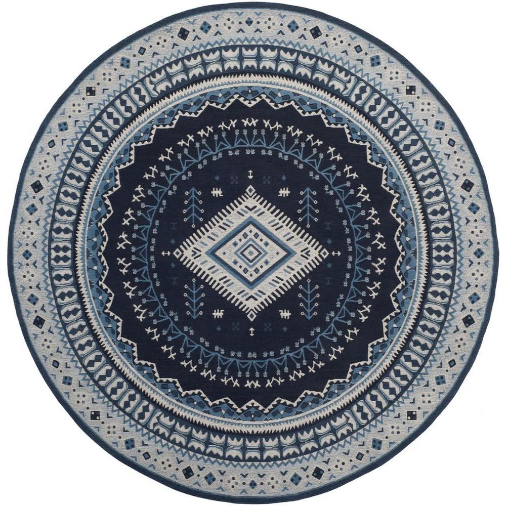 CLV-CLASSIC VINTAGE, NAVY / LIGHT BLUE, 6' X 6' Round, Area Rug, CLV511A-6R. Picture 1
