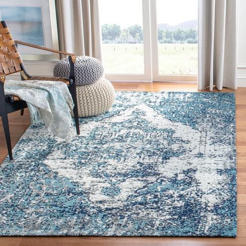 CLASSIC VINTAGE, BLUE / IVORY, 5' X 8', Area Rug. Picture 6