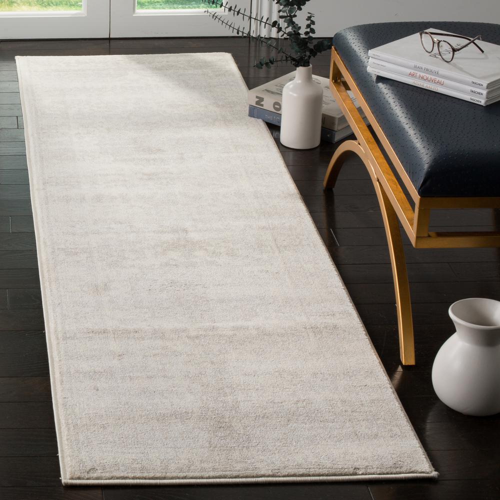 CARNEGIE, CREAM / LIGHT GREY, 2'-3" X 8', Area Rug, CNG631C-28. Picture 2
