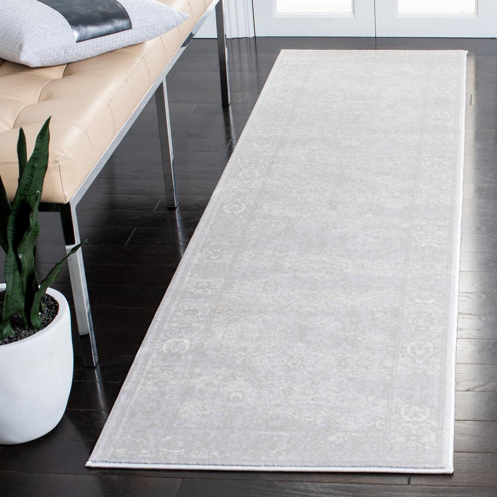 CARNEGIE, LIGHT GREY / GREY, 2'-3" X 8', Area Rug. Picture 2