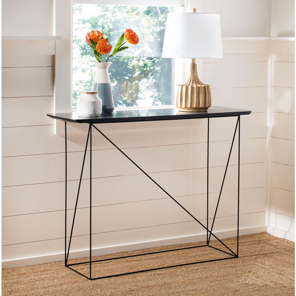 Rylee Rectangle Console Table, Grey/Black. Picture 6