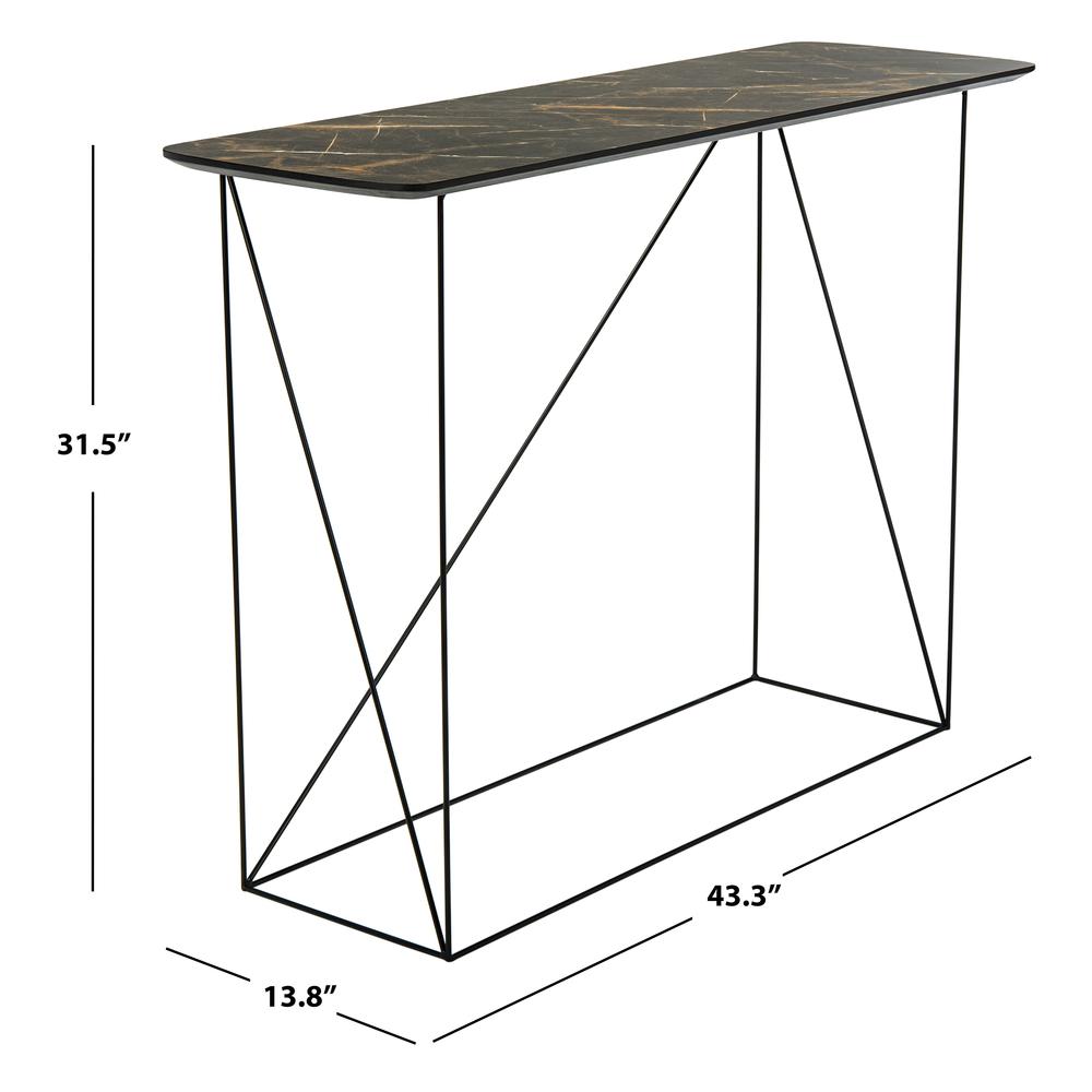 Rylee Rectangle Console Table, Dark Grey/Black. Picture 5