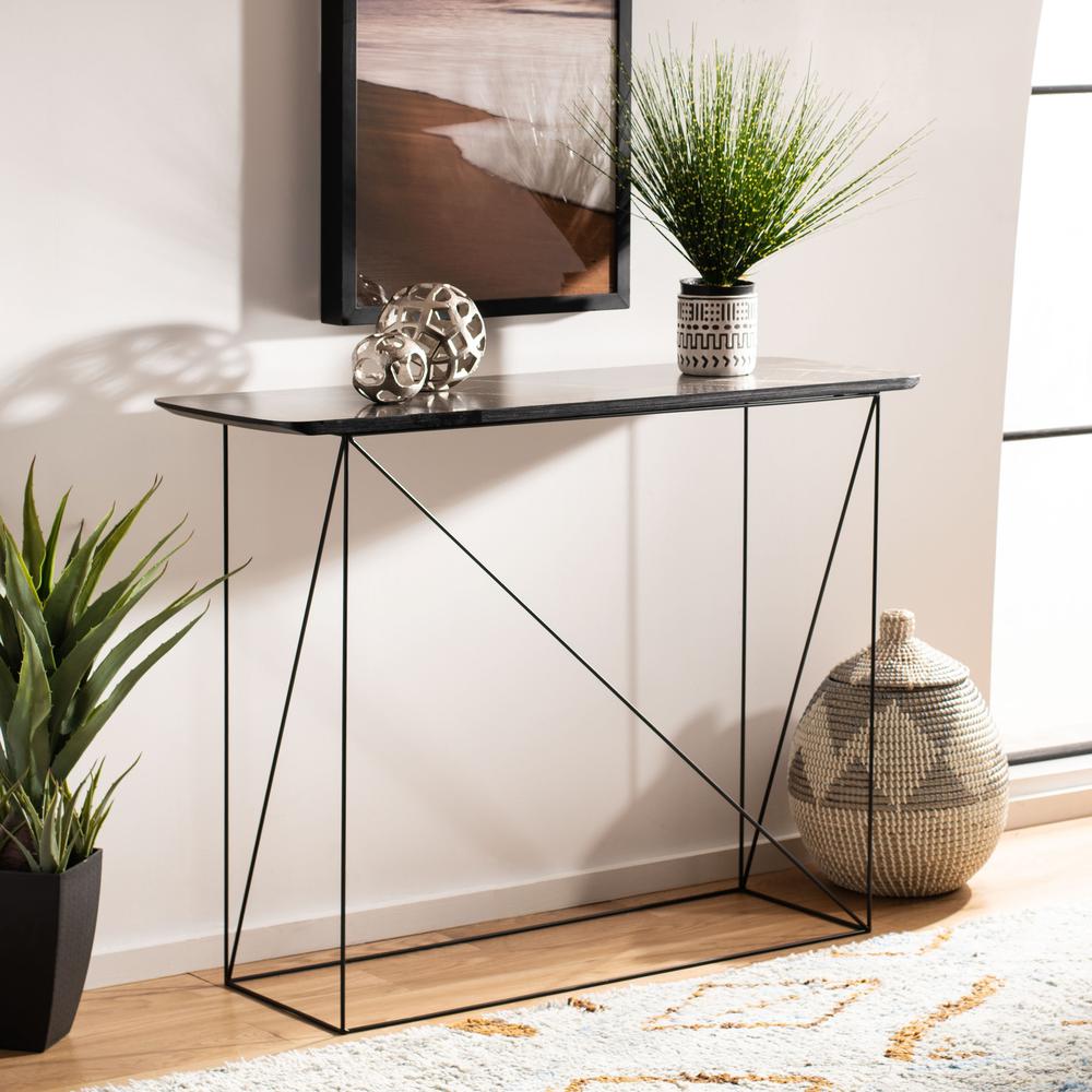 Rylee Rectangle Console Table, Dark Grey/Black. Picture 7