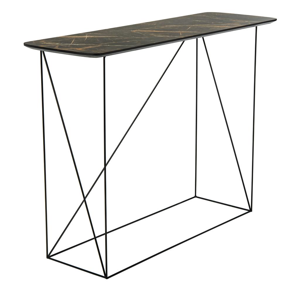 Rylee Rectangle Console Table, Dark Grey/Black. Picture 8