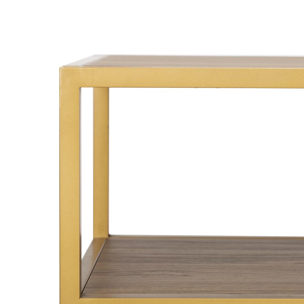 Reese Geometric Console Table, Walnut/Gold. Picture 2