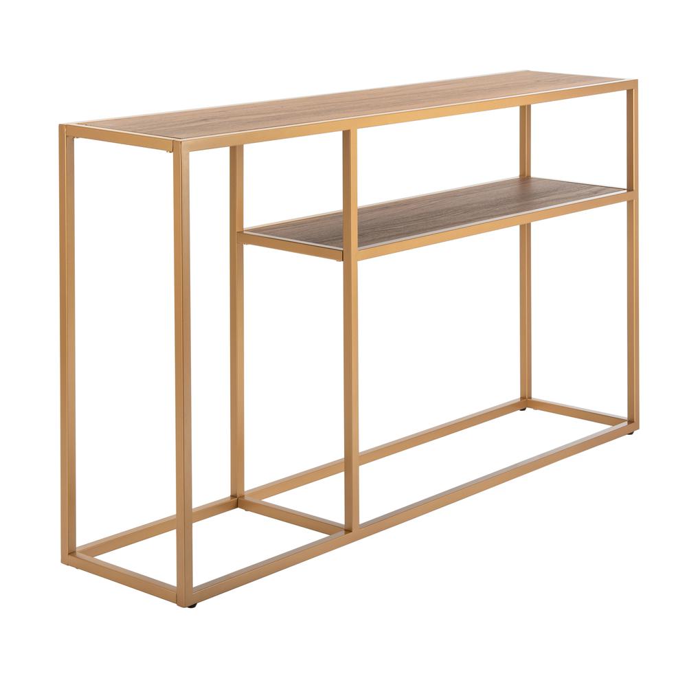 Octavia Console Table, Walnut/Gold. Picture 8