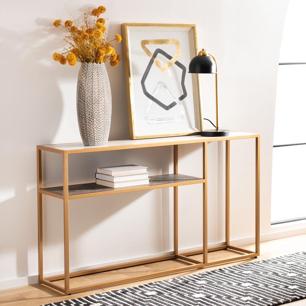 Octavia Console Table, Beige/Black/Gold. Picture 9