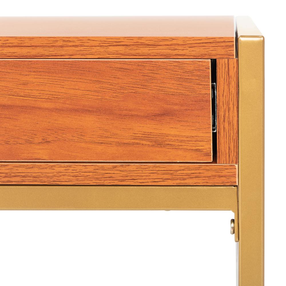 Elaine 2 Drawer Coffee Table, Natural/Gold. Picture 4