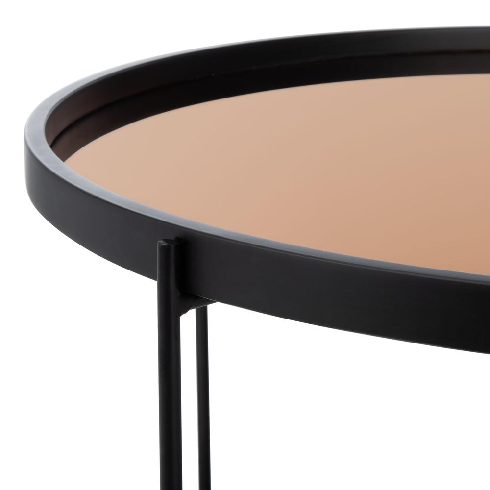 Ruby Round Tray Top Coffee Table, Black/Rose Gold. Picture 2