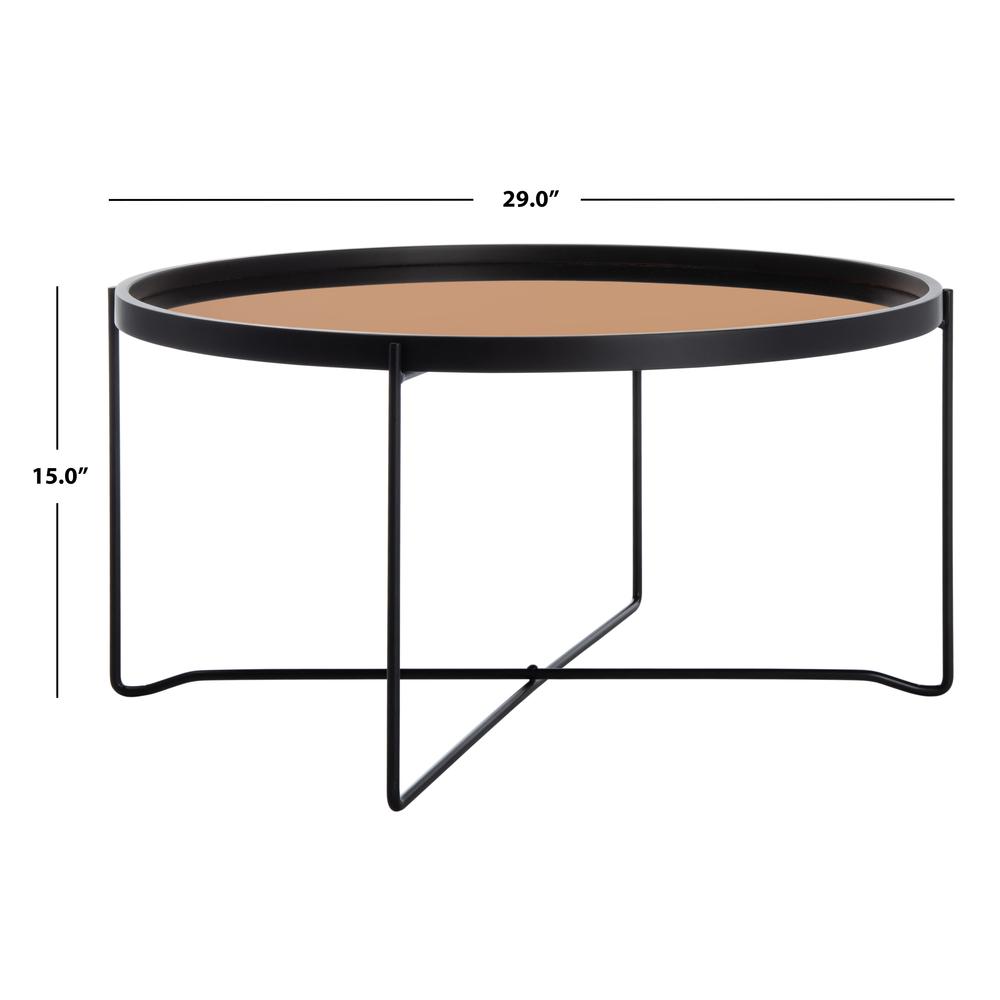 Ruby Round Tray Top Coffee Table, Black/Rose Gold. Picture 3
