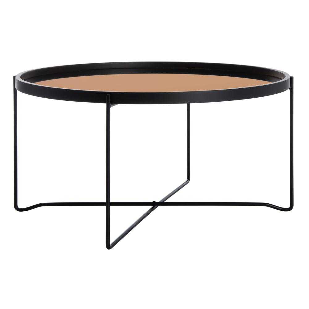 Ruby Round Tray Top Coffee Table, Black/Rose Gold. Picture 6
