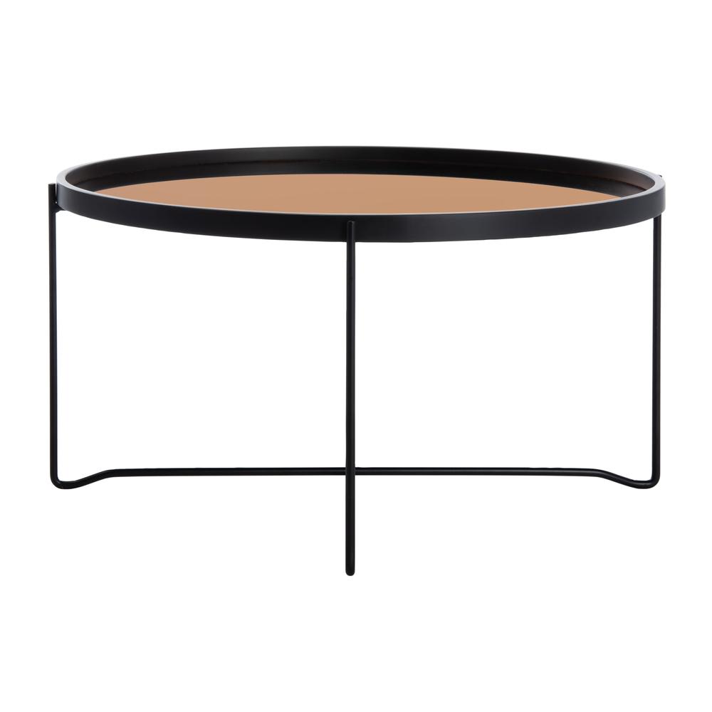 Ruby Round Tray Top Coffee Table, Black/Rose Gold. Picture 7
