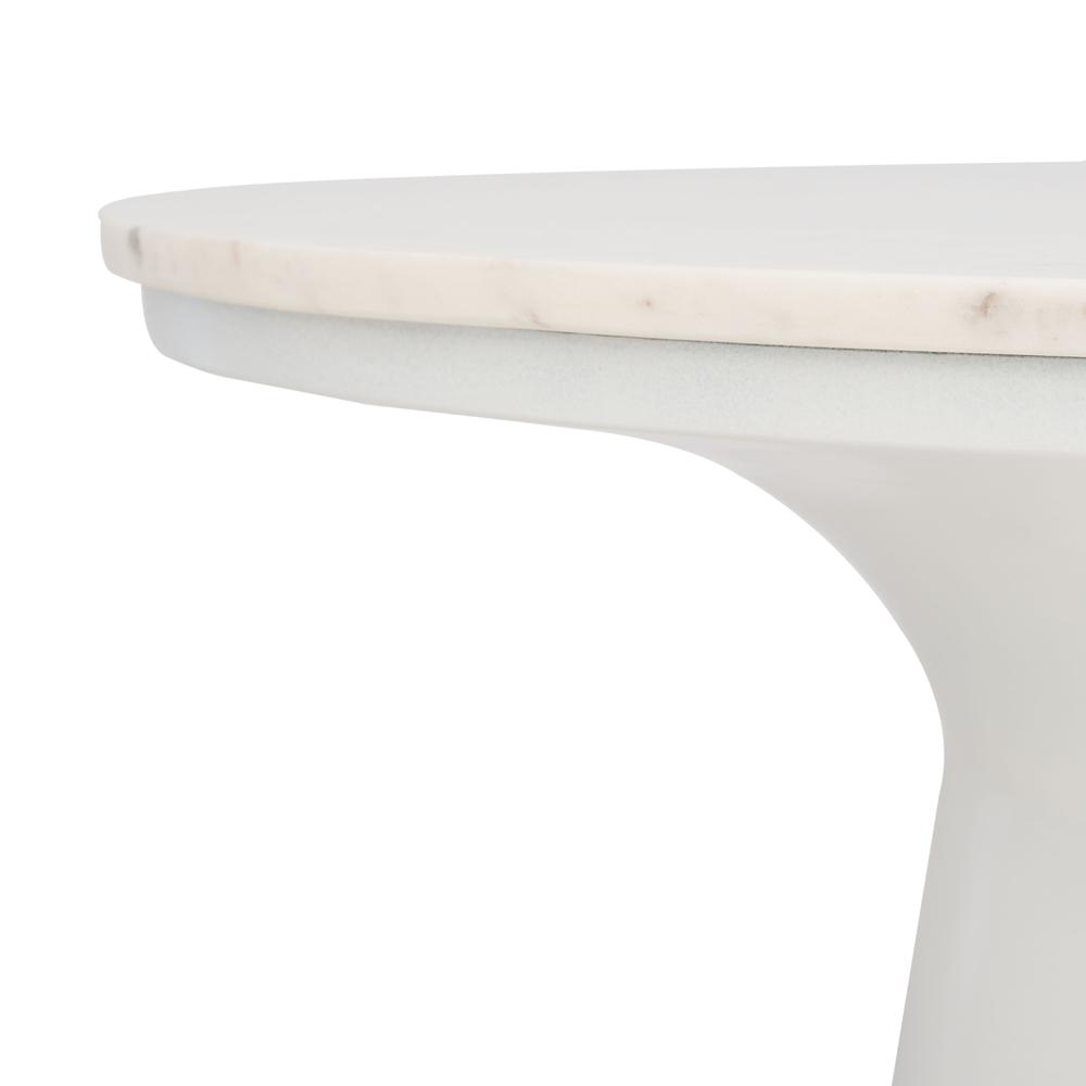 Mila Pedestal Coffee Table, White Marble/White. Picture 2