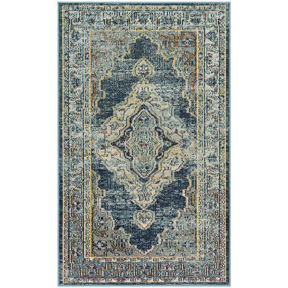 CRYSTAL, BLUE / YELLOW, 3' X 5', Area Rug. Picture 1