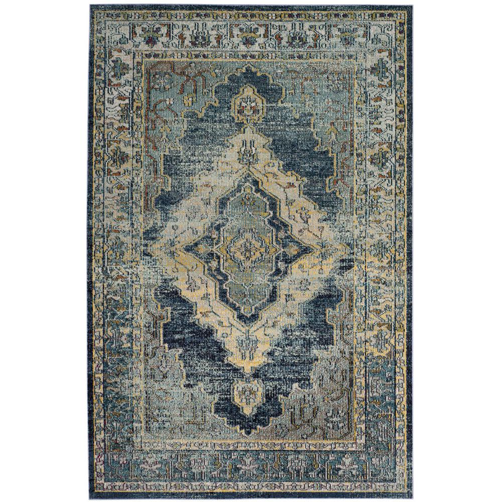 CRYSTAL, BLUE / YELLOW, 5' X 8', Area Rug. Picture 1