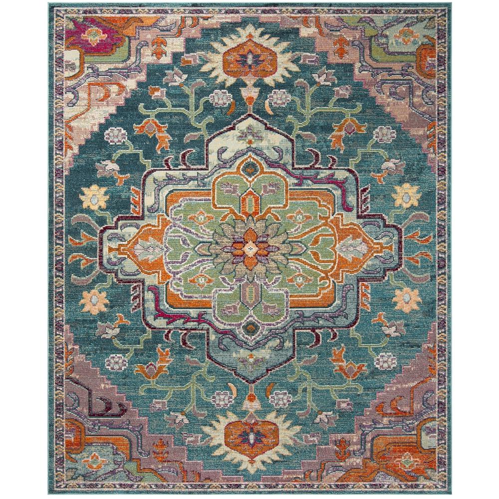 CRYSTAL, TEAL / ROSE, 8' X 10', Area Rug, CRS501T-8. Picture 1