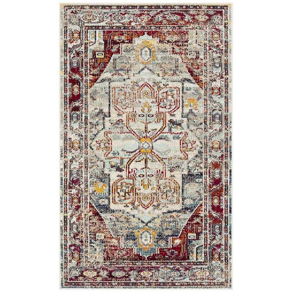 CRYSTAL, LIGHT BLUE / RED, 3' X 5', Area Rug. Picture 1