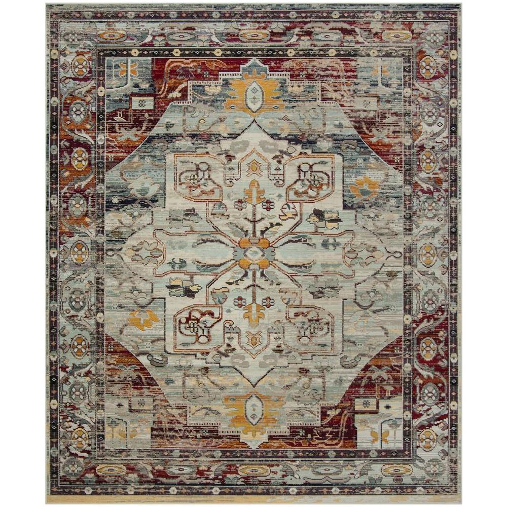 CRYSTAL, LIGHT BLUE / RED, 8' X 10', Area Rug. Picture 1