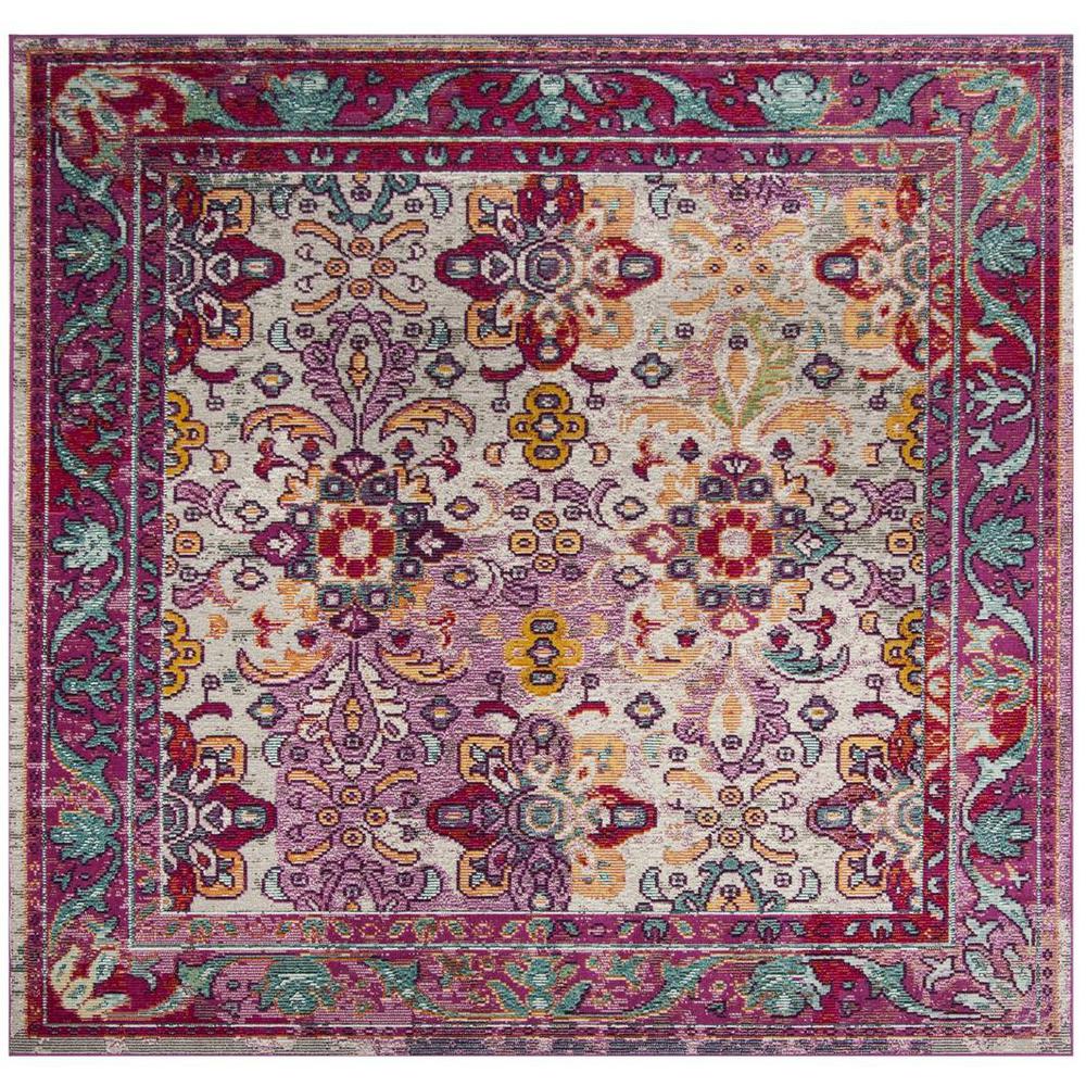 CRYSTAL, LIGHT BLUE / FUCHSIA, 7' X 7' Square, Area Rug, CRS506B-7SQ. Picture 1