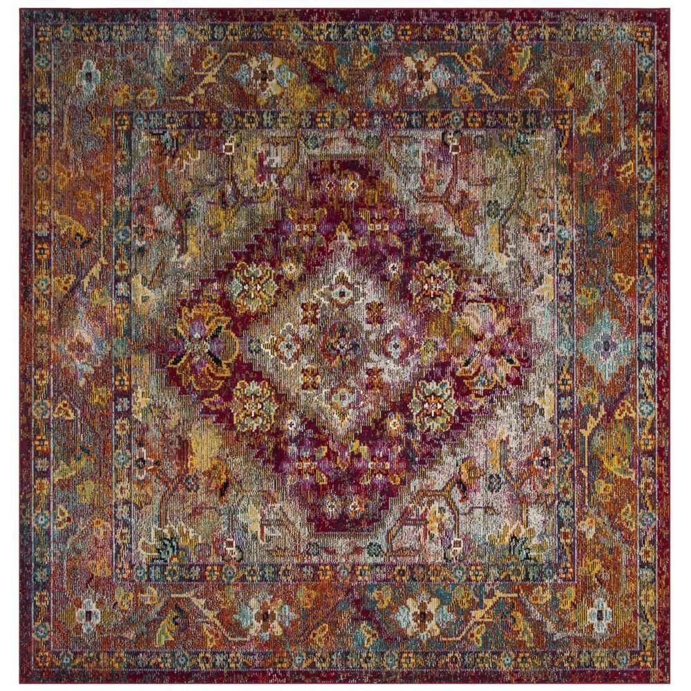 CRYSTAL, LIGHT BLUE / FUCHSIA, 7' X 7' Square, Area Rug, CRS507B-7SQ. Picture 1