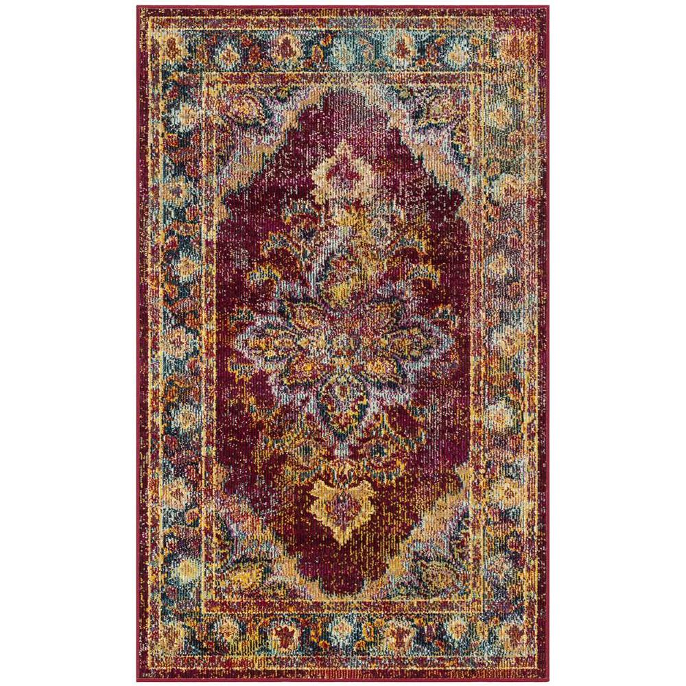 CRYSTAL, RUBY / NAVY, 3' X 5', Area Rug. Picture 1