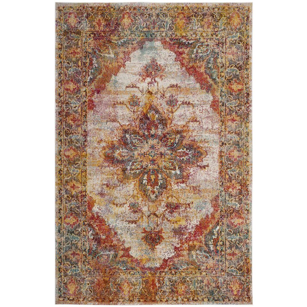 CRYSTAL, CREAM / ROSE, 5' X 8', Area Rug. Picture 1