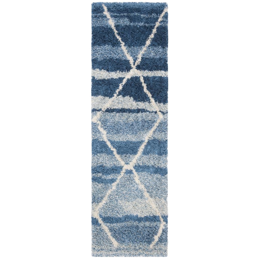 CASABLANCA, BLUE / IVORY, 2'-3" X 8', Area Rug, CSB250M-28. Picture 1