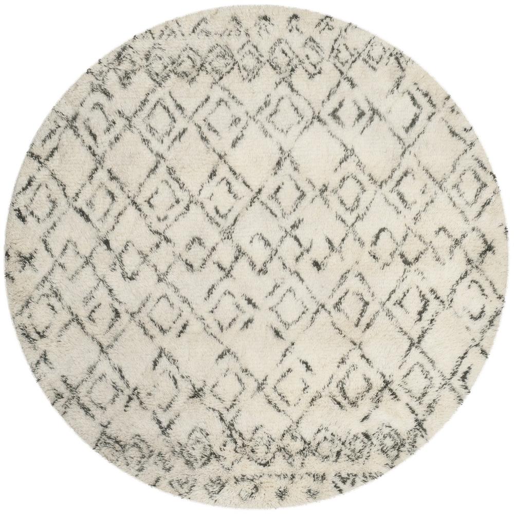 CASABLANCA, IVORY / GREY, 6' X 6' Round, Area Rug, CSB845A-6R. The main picture.