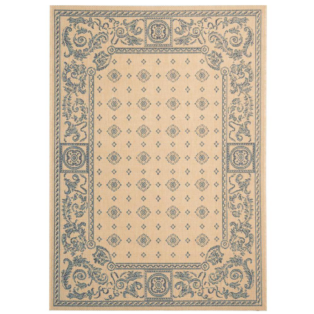 COURTYARD, NATURAL / BLUE, 2'-3" X 6'-7", Area Rug, CY1356-3101-27. Picture 1