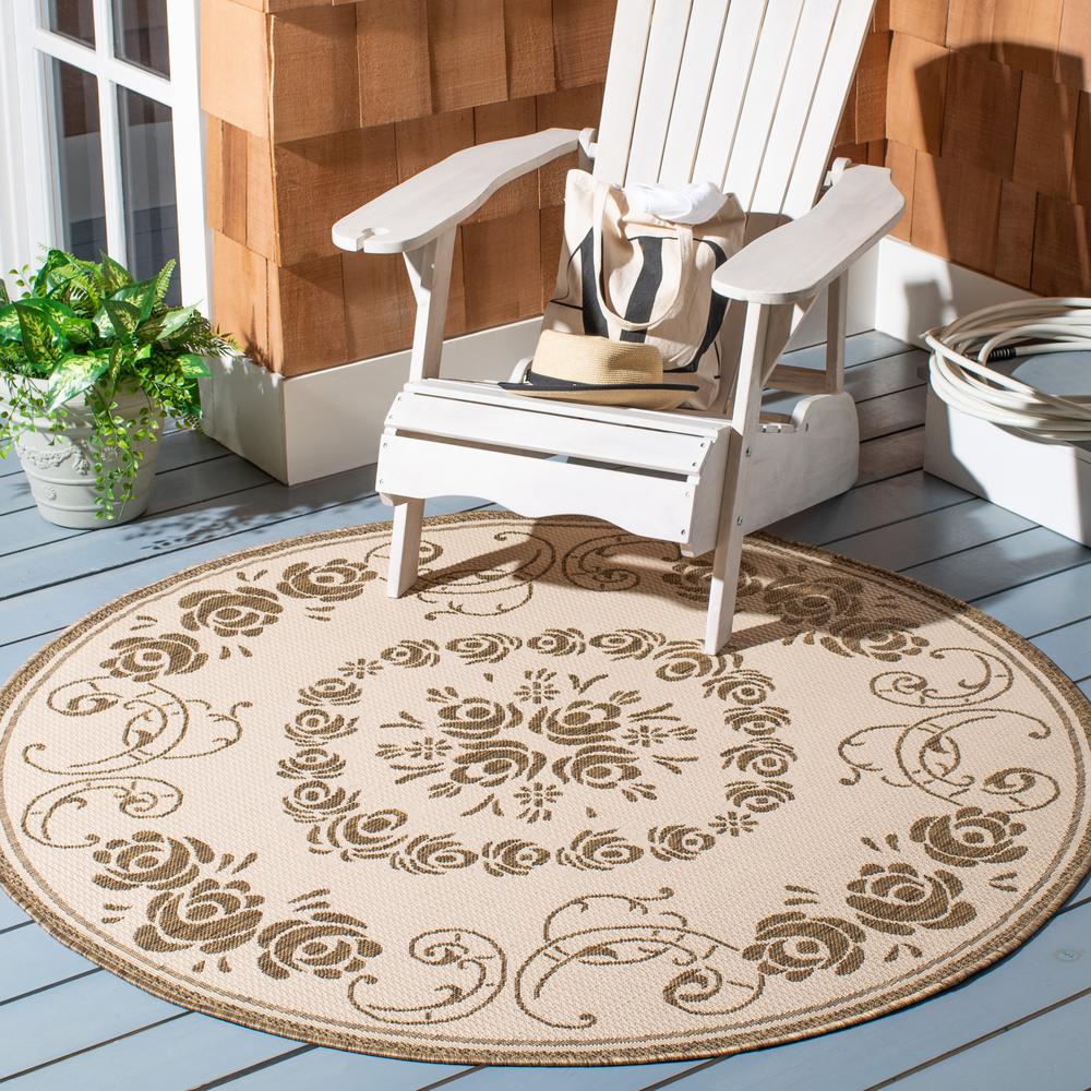 COURTYARD, NATURAL / BROWN, 5'-3" X 5'-3" Round, Area Rug, CY1893-3001-5R. Picture 1