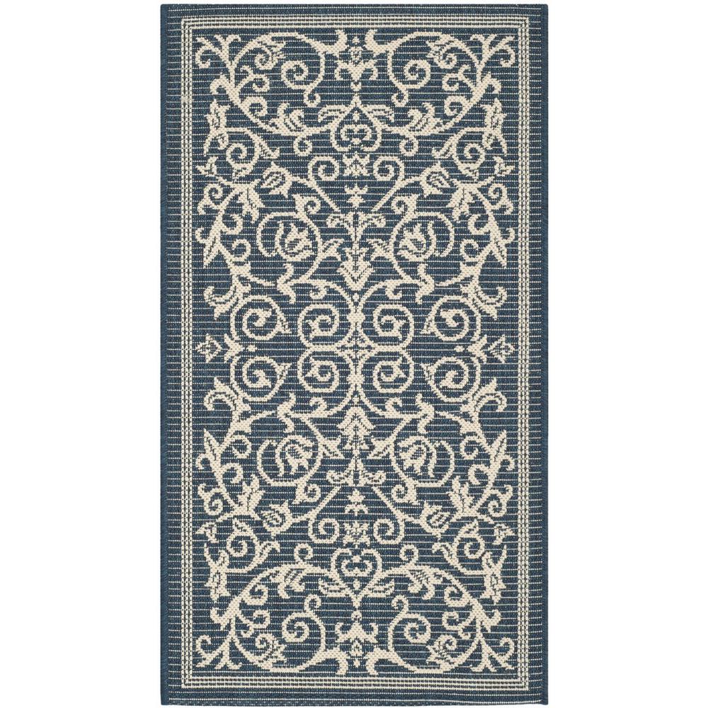 COURTYARD, NAVY / BEIGE, 2' X 3'-7", Area Rug, CY2098-268-2. Picture 1