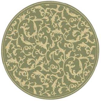 COURTYARD, OLIVE / NATURAL, 5'-3" X 5'-3" Round, Area Rug, CY2653-1E06-5R. Picture 1