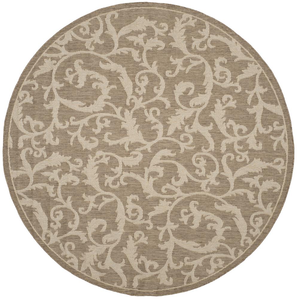 COURTYARD, BROWN / NATURAL, 6'-7" X 6'-7" Round, Area Rug, CY2653-3009-7R. Picture 3