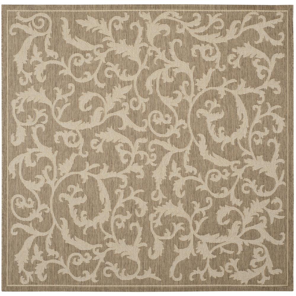 COURTYARD, BROWN / NATURAL, 6'-7" X 6'-7" Square, Area Rug, CY2653-3009-7SQ. Picture 1