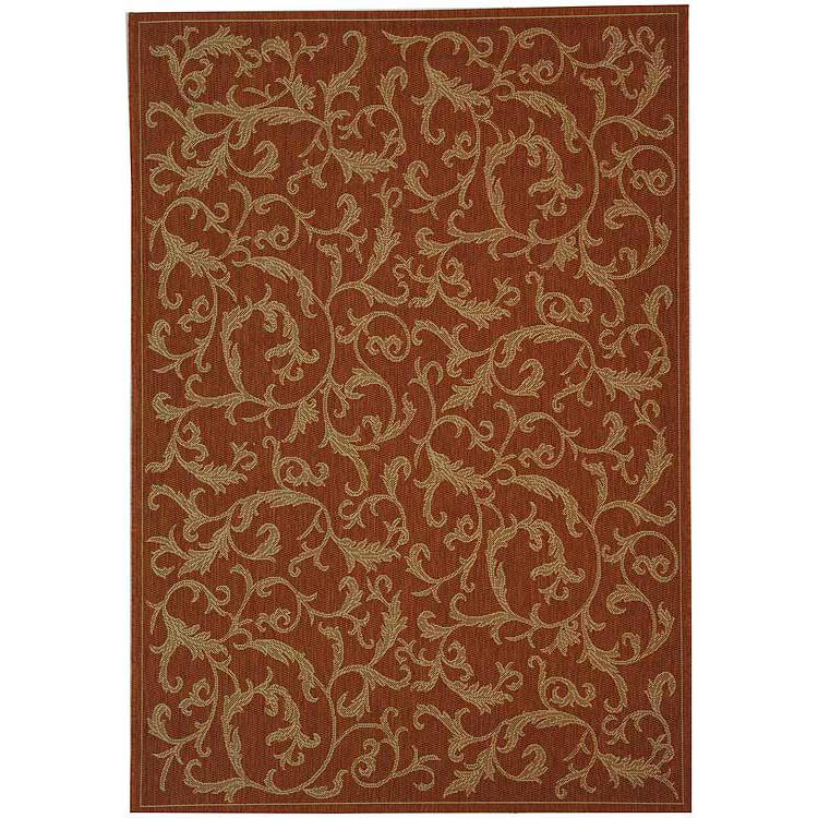 COURTYARD, TERRACOTTA / NATURAL, 5'-3" X 7'-7", Area Rug, CY2653-3202-5. Picture 2