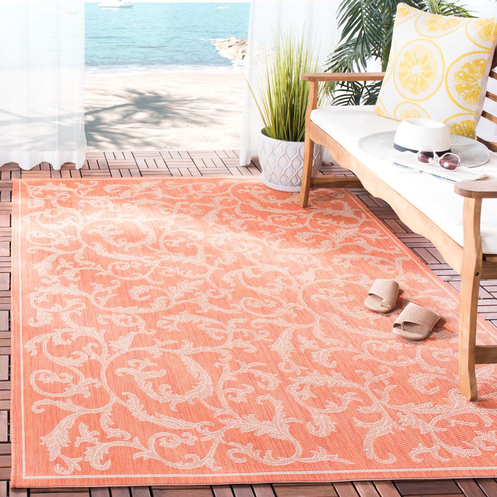 COURTYARD, TERRACOTTA / NATURAL, 5'-3" X 7'-7", Area Rug, CY2653-3202-5. Picture 5