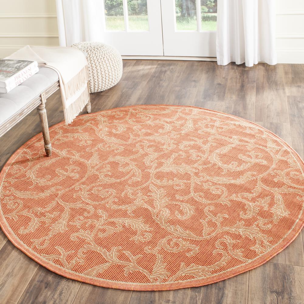 COURTYARD, TERRACOTTA / NATURAL, 5'-3" X 7'-7", Area Rug, CY2653-3202-5. Picture 1