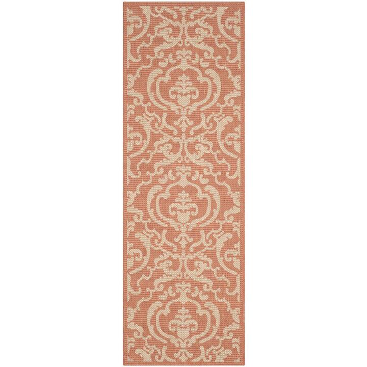 COURTYARD, TERRACOTTA / NATURAL, 2'-3" X 10', Area Rug, CY2663-3202-210. Picture 1