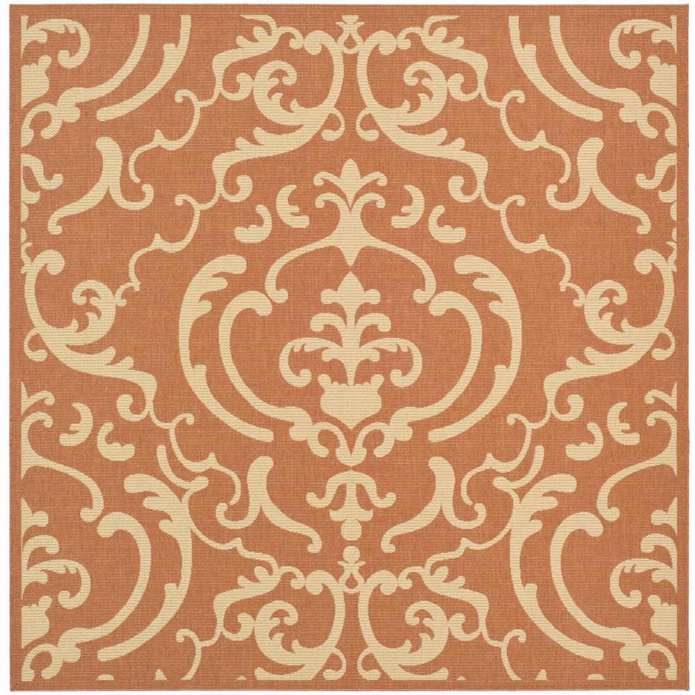 COURTYARD, TERRACOTTA/NATURAL, 7'-10" X 7'-10" Square, Area Rug, CY2663-3202-8SQ. Picture 1