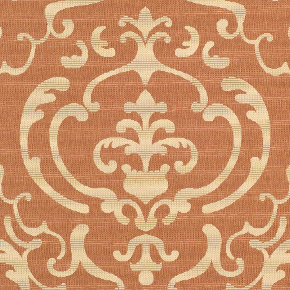COURTYARD, TERRACOTTA/NATURAL, 7'-10" X 7'-10" Square, Area Rug, CY2663-3202-8SQ. Picture 2