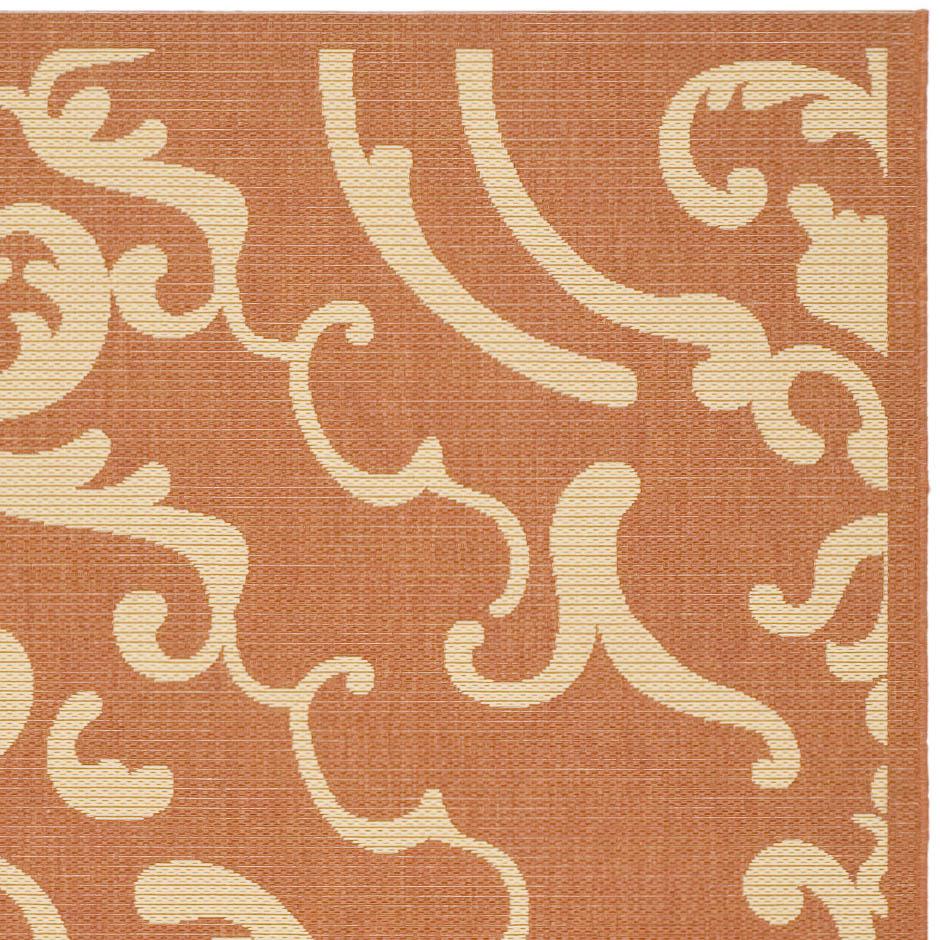 COURTYARD, TERRACOTTA/NATURAL, 7'-10" X 7'-10" Square, Area Rug, CY2663-3202-8SQ. Picture 3