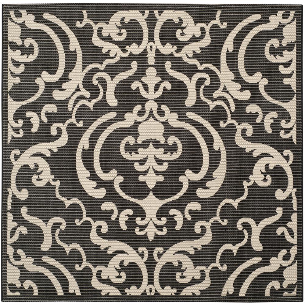 COURTYARD, BLACK / SAND, 6'-7" X 6'-7" Square, Area Rug, CY2663-3908-7SQ. Picture 1