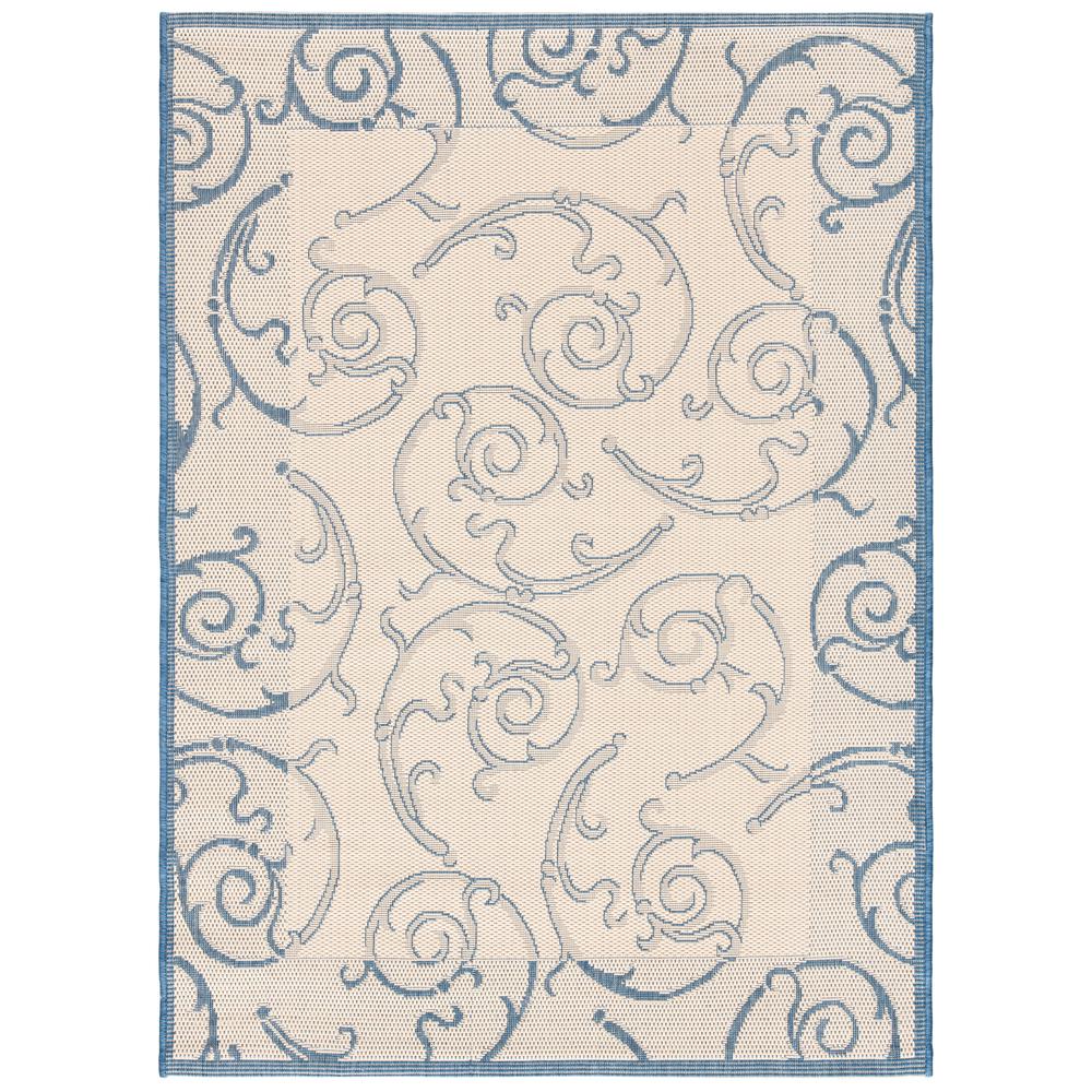 COURTYARD, NATURAL / BLUE, 4' X 5'-7", Area Rug, CY2665-3101-4. Picture 1