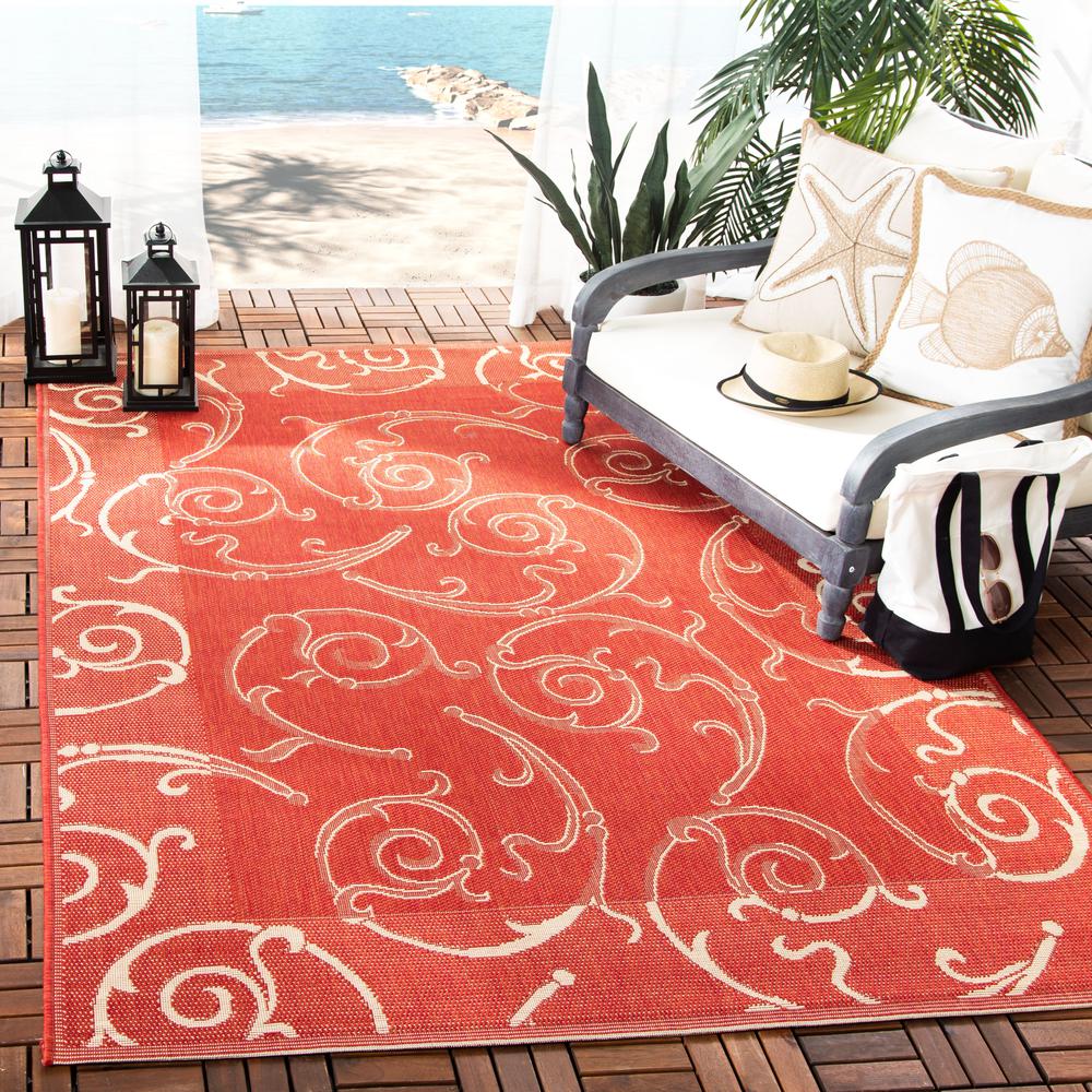 COURTYARD, RED / NATURAL, 5'-3" X 7'-7", Area Rug, CY2665-3707-5. Picture 7
