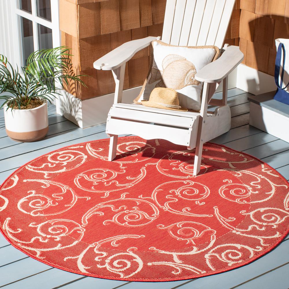 COURTYARD, RED / NATURAL, 5'-3" X 7'-7", Area Rug, CY2665-3707-5. Picture 1
