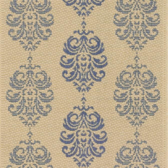 COURTYARD, NATURAL / BLUE, 2'-3" X 10', Area Rug, CY2720-3101-210. Picture 2
