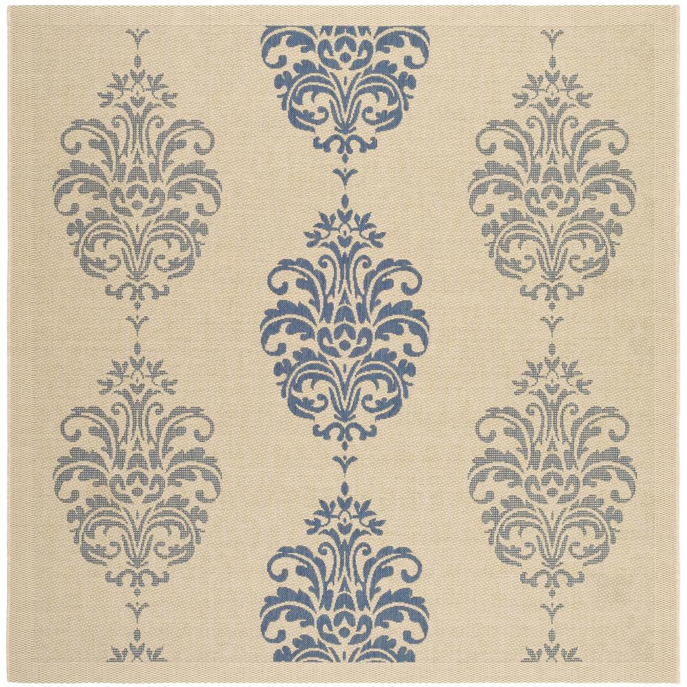 COURTYARD, NATURAL / BLUE, 6'-7" X 6'-7" Square, Area Rug, CY2720-3101-7SQ. The main picture.
