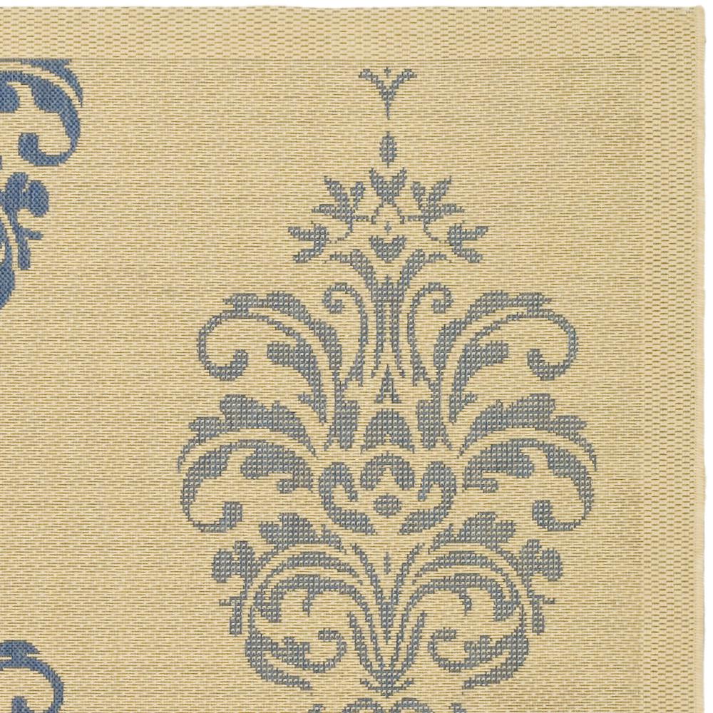 COURTYARD, NATURAL / BLUE, 6'-7" X 6'-7" Square, Area Rug, CY2720-3101-7SQ. Picture 3